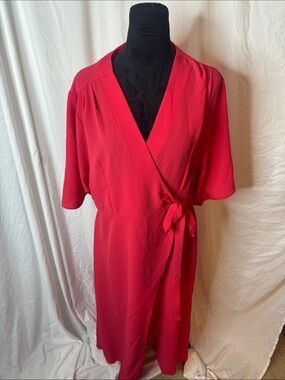 Classic Wrap Maxi Dress in Vibrant Red